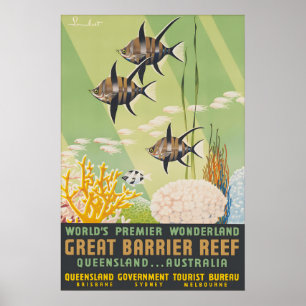 Affiche de voyage vintage de la Grande Barrière de
