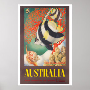 Affiche de voyage vintage de la Grande Barrière de