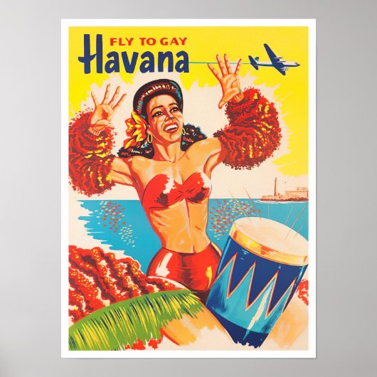 Affiche de voyage vintage de la Havane (Devant)