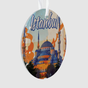 Affiche de voyage vintage de la mosquée Aya Sophia
