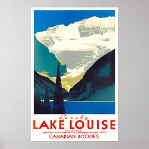Affiche de voyage vintage de Lake Louise Canada