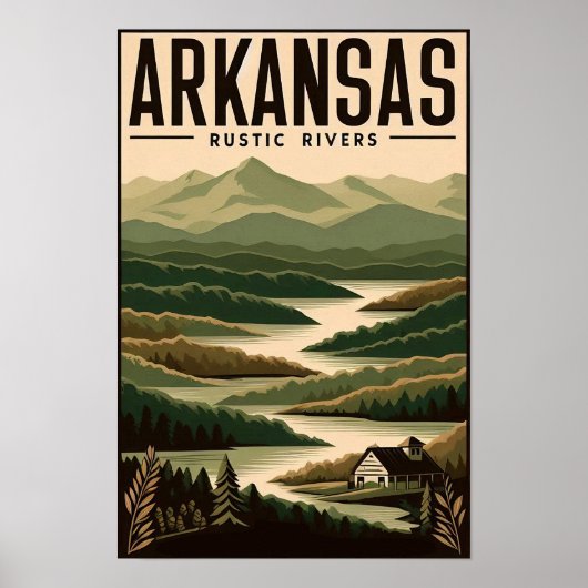 Affiche de voyage vintage de l'Arkansas (Devant)