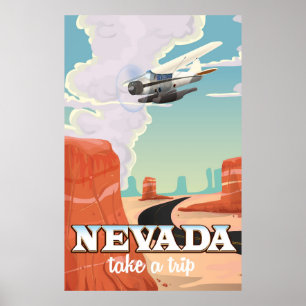 Affiche de voyage vintage de l'État du Nevada