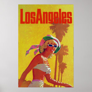 Affiche de voyage vintage de Los Angeles