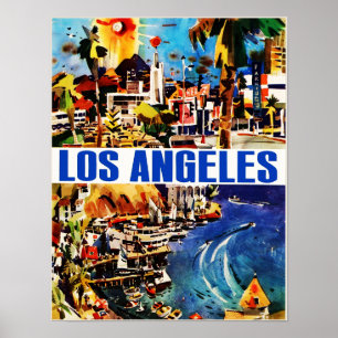 Affiche de voyage vintage de Los Angeles