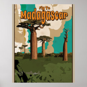 Affiche de voyage vintage de Madagascar