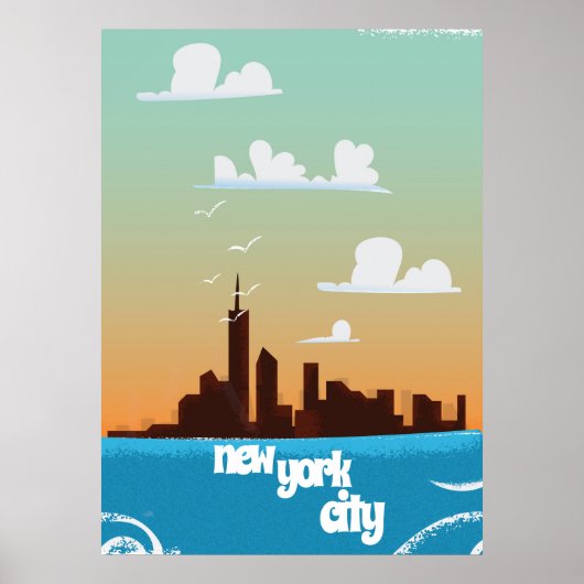 Affiche de voyage vintage de New York (Devant)