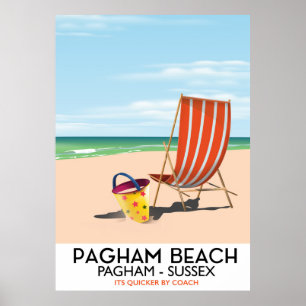 Affiche de voyage vintage de Pagham Beach Sussex