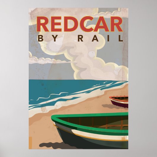 Affiche de voyage vintage de Redcar (Devant)