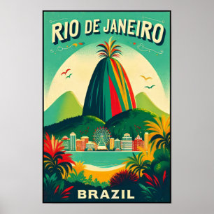 Affiche de voyage vintage de Rio de Janeiro