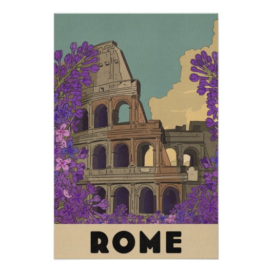 Affiche de voyage vintage de Rome (Devant)