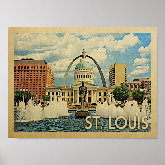 Affiche de voyage vintage de Saint-Louis (Devant)