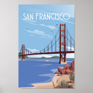 Affiche de voyage vintage de San Francisco
