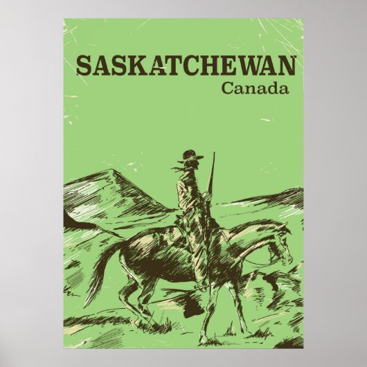 Affiche de voyage vintage de Saskatchewan Canada (Devant)