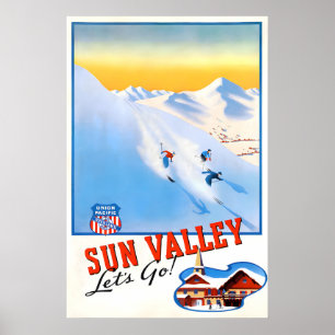 Affiche de voyage vintage de Sun Valley 1