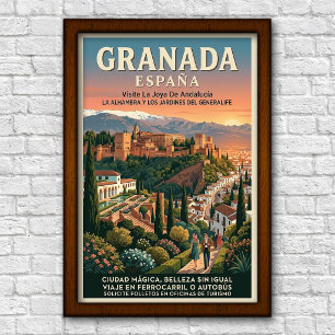 Affiche de voyage vintage des années 1960 à Grenad