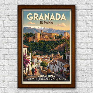 Affiche de voyage vintage des années 1960 à Grenad