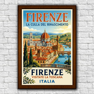 Affiche de voyage vintage des années 1960 Florence