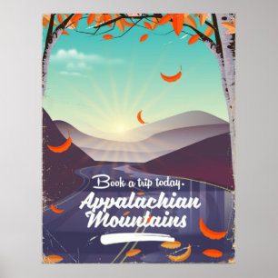 Affiche de voyage vintage des Appalaches