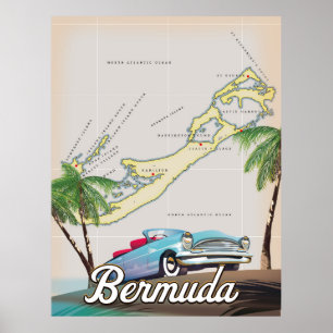 Affiche de voyage vintage des Bermudes