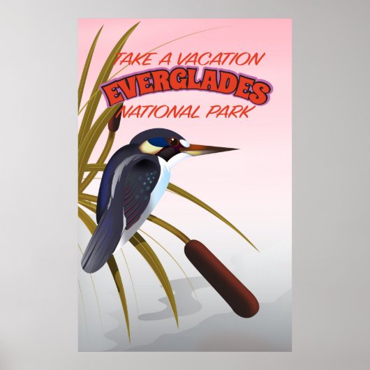 Affiche de voyage vintage des Everglades. (Devant)