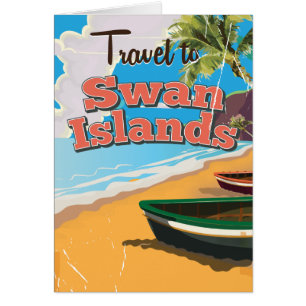 Affiche de voyage vintage des îles Swan.
