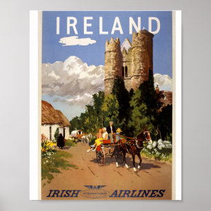 Affiche de voyage vintage d'Irish Airlines