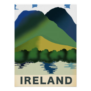 Affiche de voyage vintage d'Irlande