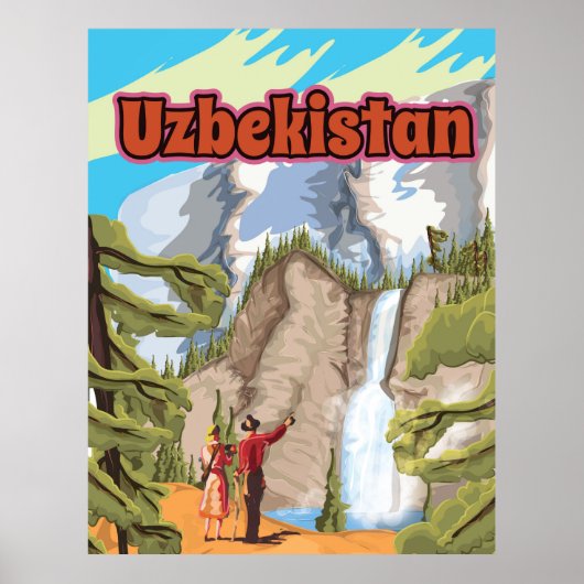 Affiche de voyage vintage d'Ouzbékistan (Devant)