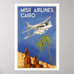 Affiche de voyage vintage du Caire Égypte Afrique