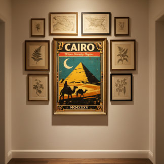 Affiche de voyage vintage du Caire – Égypte rétro