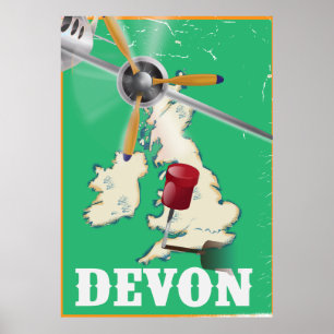 Affiche de voyage vintage du Devon