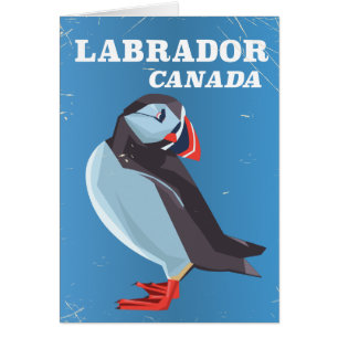 affiche de voyage vintage du Labrador Canada Puffi