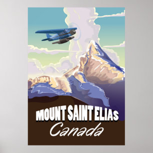 Affiche de voyage vintage du mont Saint Elias