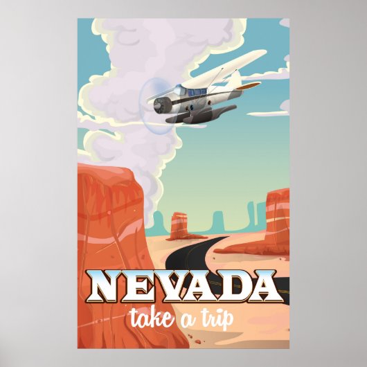 affiche de voyage vintage du Nevada State (Devant)