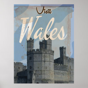 Affiche de voyage vintage du Pays de Galles