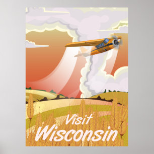 Affiche de voyage vintage du Wisconsin