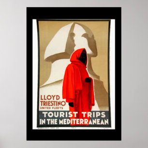 Affiche de voyage vintage Égypte Méditerranée