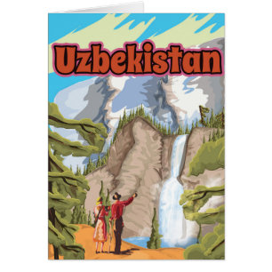 Affiche de voyage vintage en Ouzbékistan