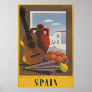 Affiche de voyage vintage Espagne Tourisme espagno