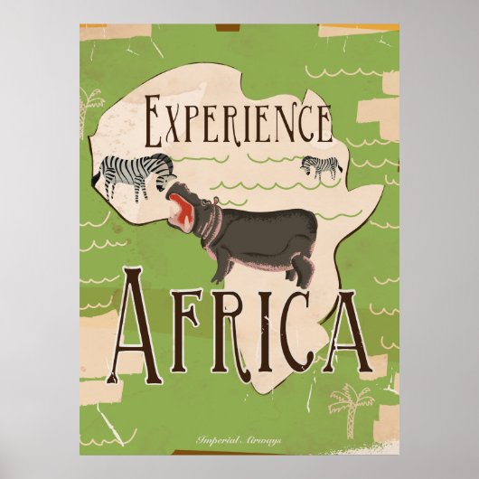 Affiche de voyage vintage Expérience Afrique (Devant)