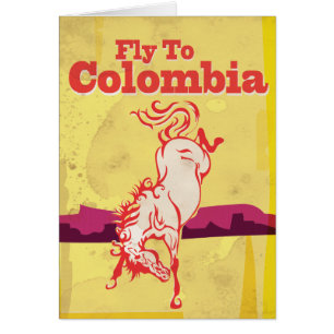 Affiche de voyage vintage Fly To Colombia