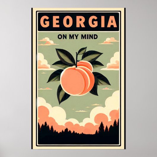 Affiche de voyage Vintage Georgia Peach (Devant)