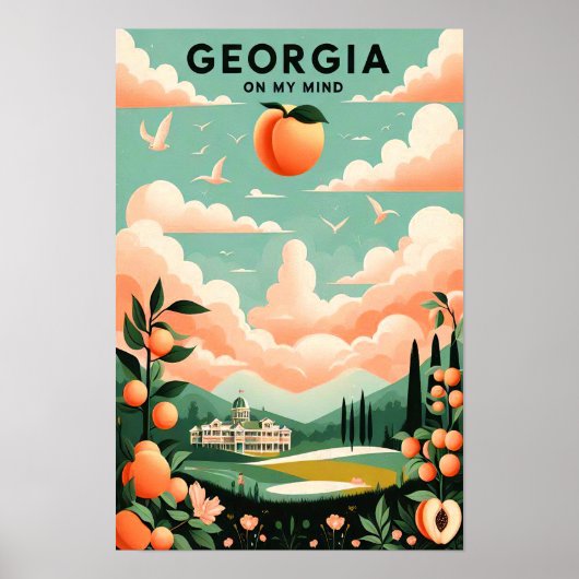 Affiche de voyage Vintage Georgia Peach (Devant)