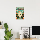 Affiche de voyage Vintage Georgia Peach (Bureau à domicile)
