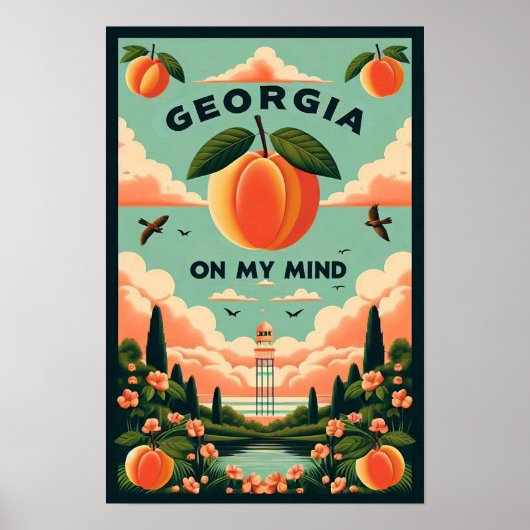 Affiche de voyage Vintage Georgia Peach (Devant)