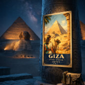 Affiche de voyage vintage Gizeh Égypte | Pyramides