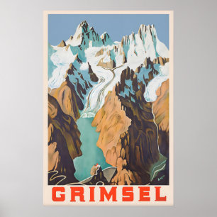 Affiche de voyage vintage Grimsel Impression Suis