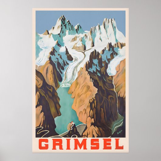 Affiche de voyage vintage Grimsel Impression  Suis (Devant)