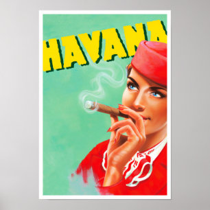 Affiche de voyage vintage Havana Cuba
